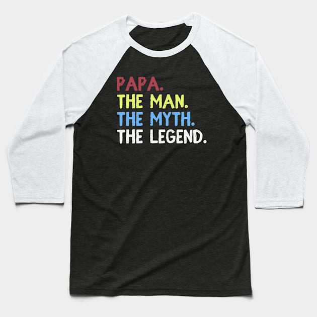 Mens The Man The Myth The Legend Shirt for Mens Papa Dad Baseball T-Shirt by Besex